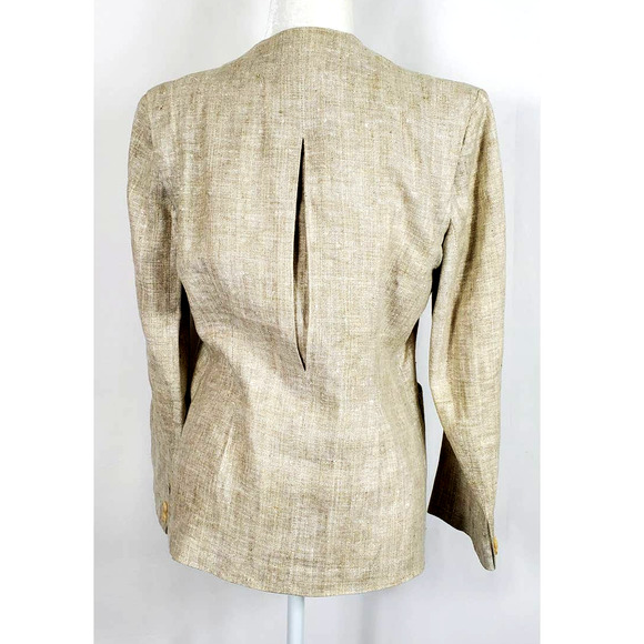 I.B. Diffusion Natural Linen Button Closure Blazer Womens 10 - Picture 3 of 5